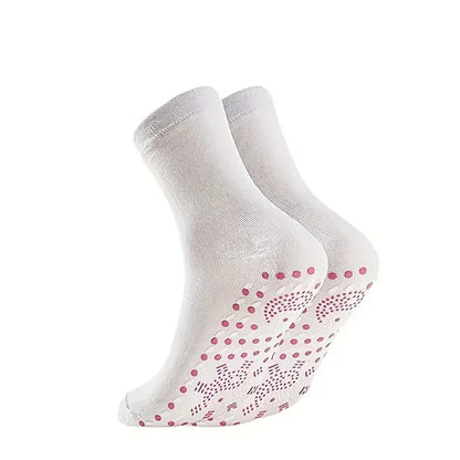 1pc-Self heating health massage socks, Tomalin medium tube thickened warm foot socks, hot moxibustion cold resistant socks