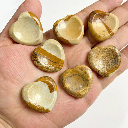 30mm Heart Thumb Worry Stone Natural Healing Finger Massage Therapy Health Gem Stones Reiki Spiritual Minerals Home DIY Decor