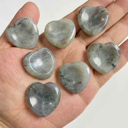 30mm Heart Thumb Worry Stone Natural Healing Finger Massage Therapy Health Gem Stones Reiki Spiritual Minerals Home DIY Decor