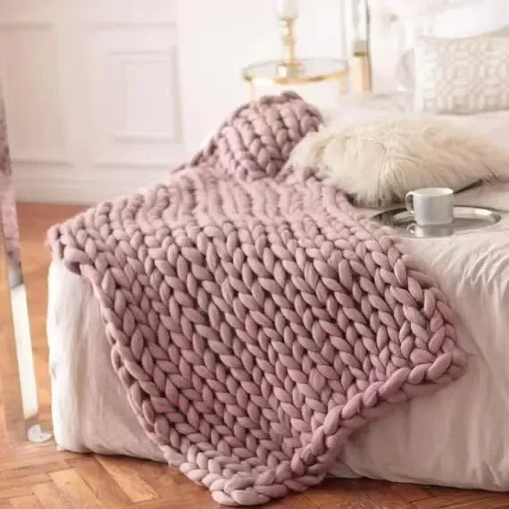 Weighted Knitted Weighted Blanket Queen Size Handmade Minky Chunky Throw Blanket Soft And Breathable Best Gift For Christmas