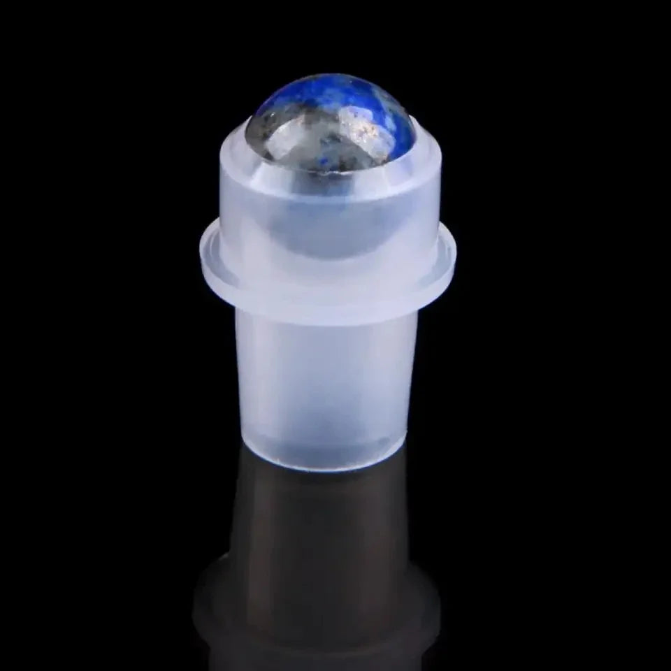 Wholesale Jade Roller Ball Bottle Natural Semi-precious Stone 10ml Essential Oil Perfume Roll On Bottle with Crystal Balls