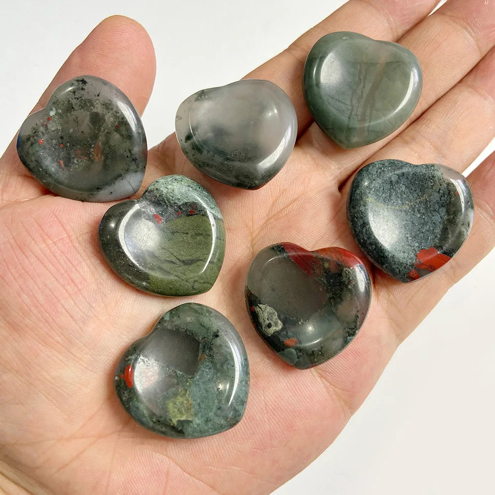 30mm Heart Thumb Worry Stone Natural Healing Finger Massage Therapy Health Gem Stones Reiki Spiritual Minerals Home DIY Decor