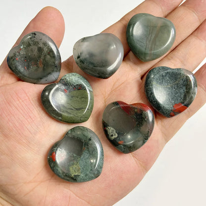 30mm Heart Thumb Worry Stone Natural Healing Finger Massage Therapy Health Gem Stones Reiki Spiritual Minerals Home DIY Decor