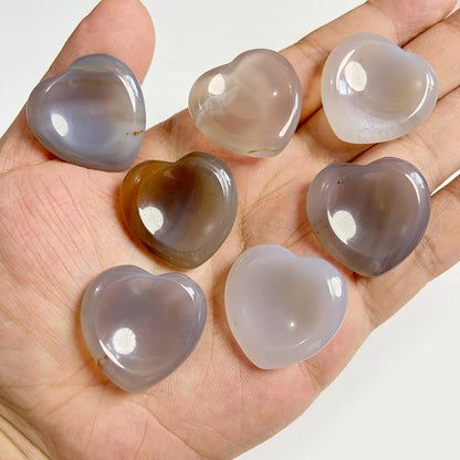 30mm Heart Thumb Worry Stone Natural Healing Finger Massage Therapy Health Gem Stones Reiki Spiritual Minerals Home DIY Decor