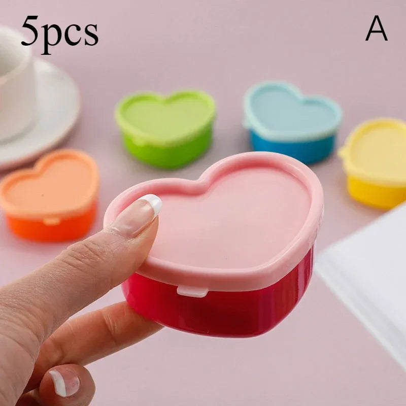 5Pcs Mini Small Snack Organizer Ketchup Salad Seasoning Portable Food Container Kitchen Seasoning Storage Container