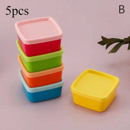 5Pcs Mini Small Snack Organizer Ketchup Salad Seasoning Portable Food Container Kitchen Seasoning Storage Container