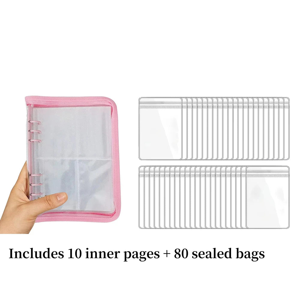 1set Jewelry Storage Book Ring Binder Travel Jewelry Organizer Case Transparent Jewelry Storage Book for Earrings Rings