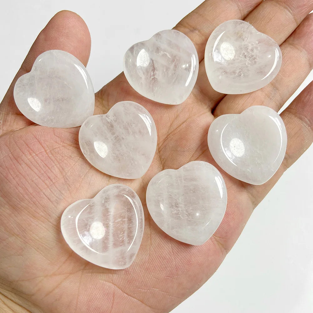 30mm Heart Thumb Worry Stone Natural Healing Finger Massage Therapy Health Gem Stones Reiki Spiritual Minerals Home DIY Decor