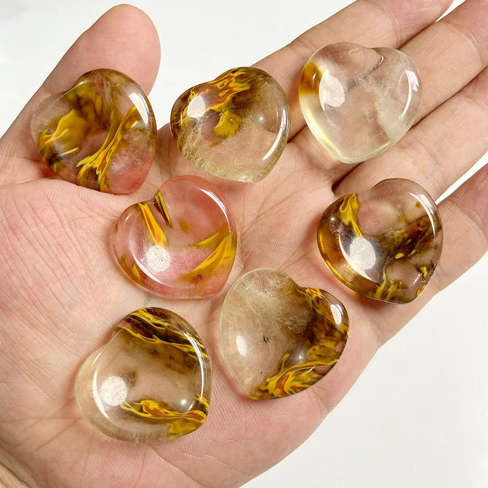 30mm Heart Thumb Worry Stone Natural Healing Finger Massage Therapy Health Gem Stones Reiki Spiritual Minerals Home DIY Decor