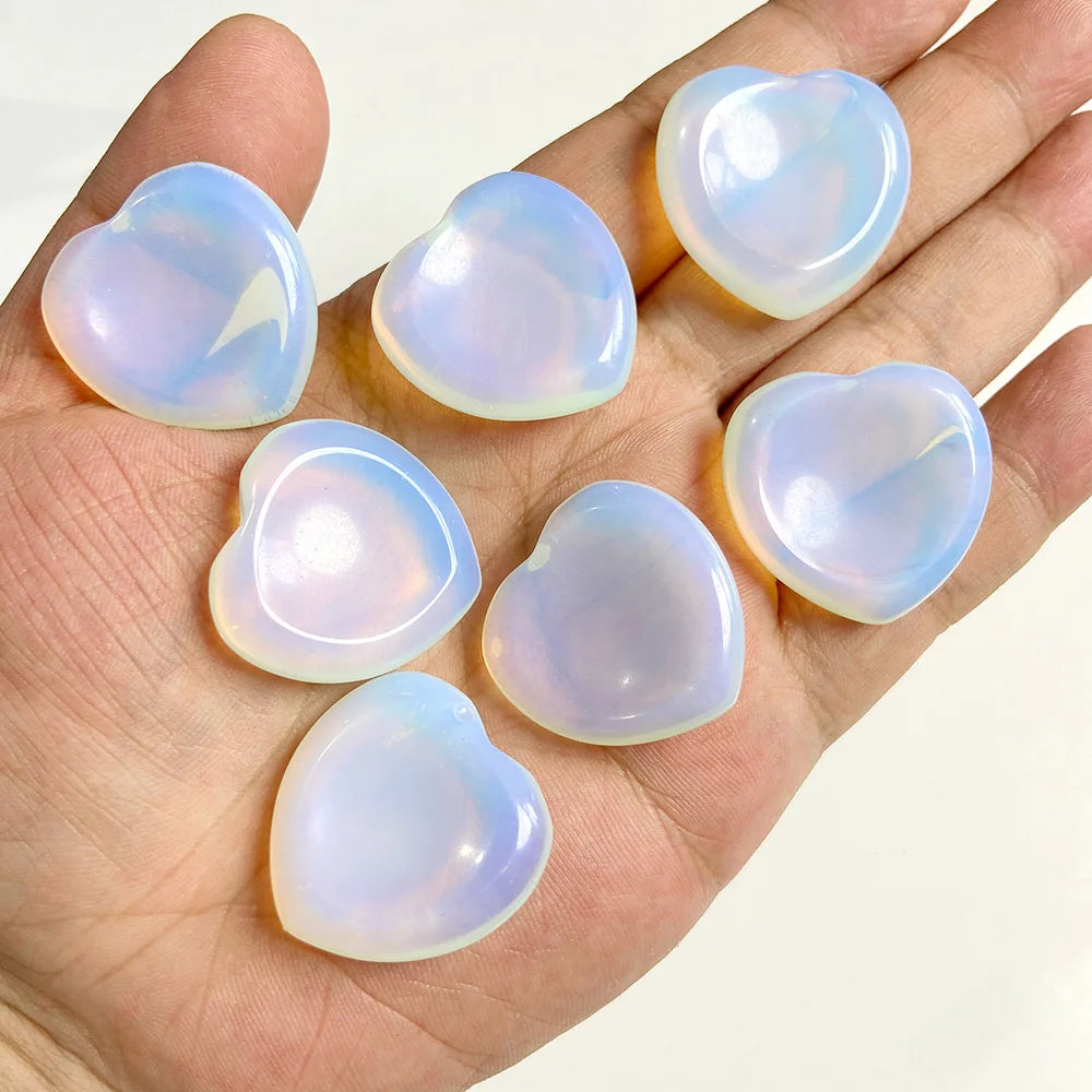 30mm Heart Thumb Worry Stone Natural Healing Finger Massage Therapy Health Gem Stones Reiki Spiritual Minerals Home DIY Decor