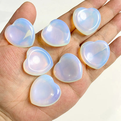 30mm Heart Thumb Worry Stone Natural Healing Finger Massage Therapy Health Gem Stones Reiki Spiritual Minerals Home DIY Decor