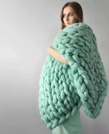 Weighted Knitted Weighted Blanket Queen Size Handmade Minky Chunky Throw Blanket Soft And Breathable Best Gift For Christmas