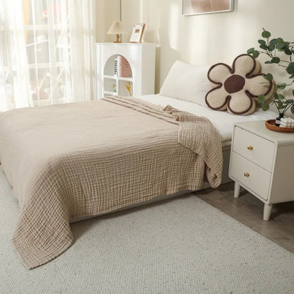 100% Cotton Blanket 6 Gauze Layers Muslin All Season Soft Throw Blankets for Bed Couch Breathable Quilt Bedspread Bedding Adults