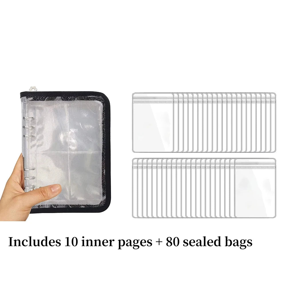 1set Jewelry Storage Book Ring Binder Travel Jewelry Organizer Case Transparent Jewelry Storage Book for Earrings Rings