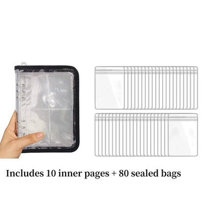 1set Jewelry Storage Book Ring Binder Travel Jewelry Organizer Case Transparent Jewelry Storage Book for Earrings Rings