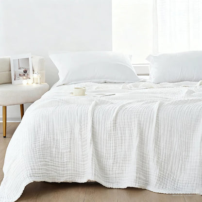100% Cotton Blanket 6 Gauze Layers Muslin All Season Soft Throw Blankets for Bed Couch Breathable Quilt Bedspread Bedding Adults
