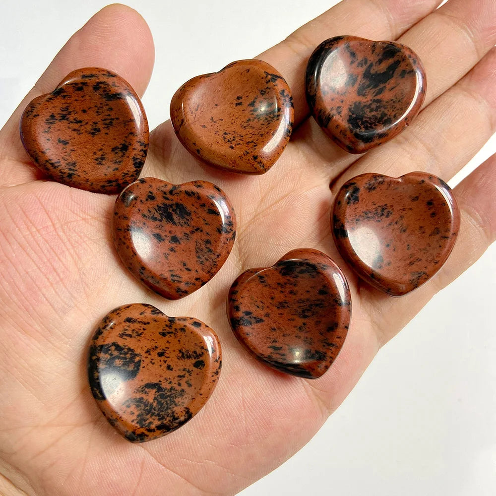 30mm Heart Thumb Worry Stone Natural Healing Finger Massage Therapy Health Gem Stones Reiki Spiritual Minerals Home DIY Decor