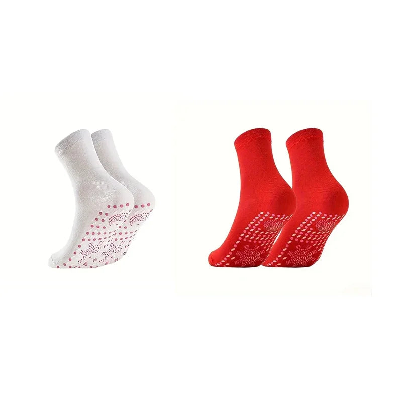 1pc-Self heating health massage socks, Tomalin medium tube thickened warm foot socks, hot moxibustion cold resistant socks