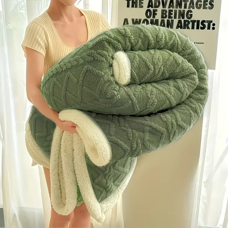 1pc Jacquard Sherpa Weighted Blanket 10lbs for Adults- Soft, Warm, and Thickened Calm Blanket for Ultimate Comfort – Play‑Based Regulation | Joyful Sensory Exploration